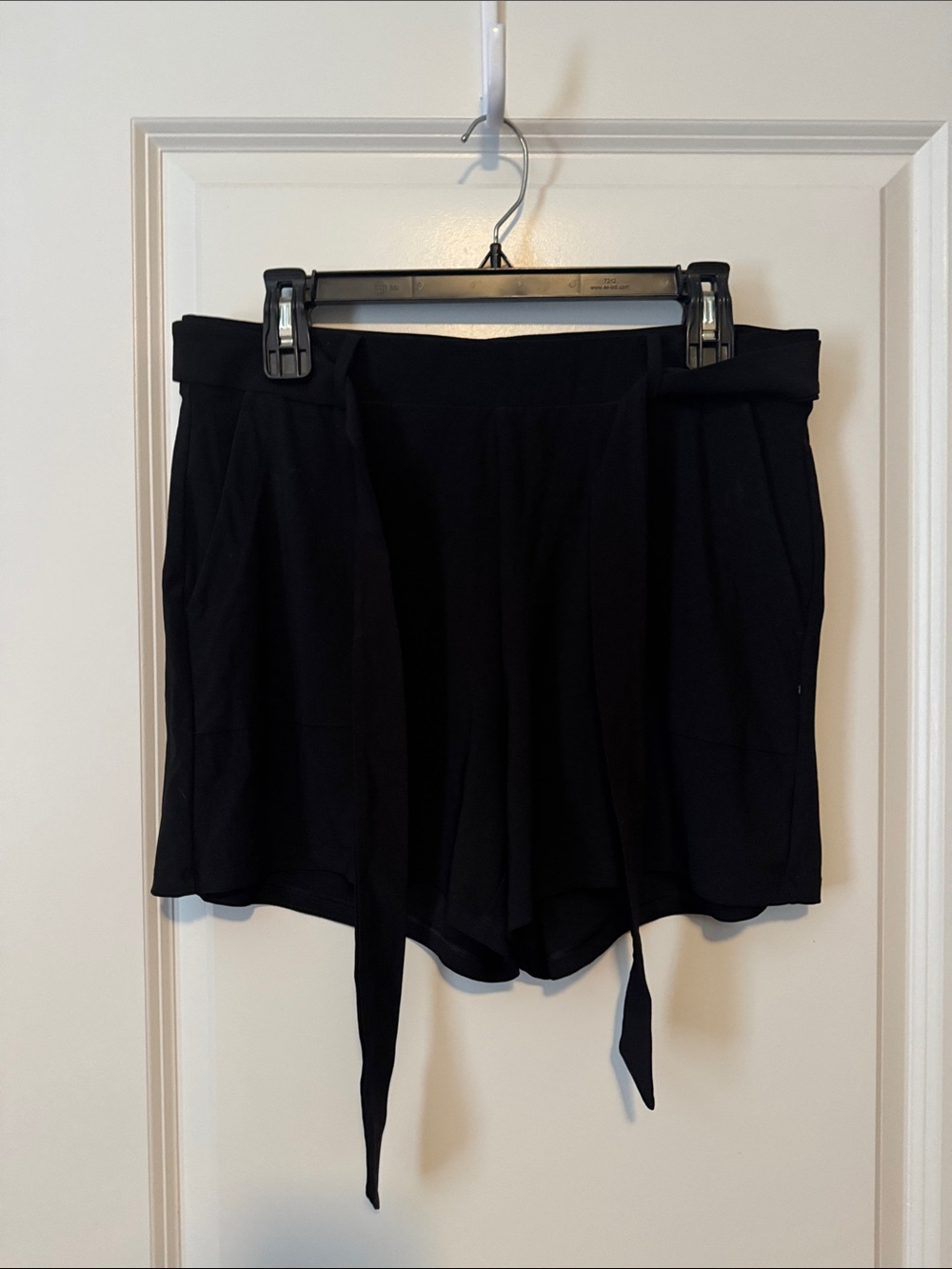 White House Black Market Black High-Rise Tie-Waist Shorts
